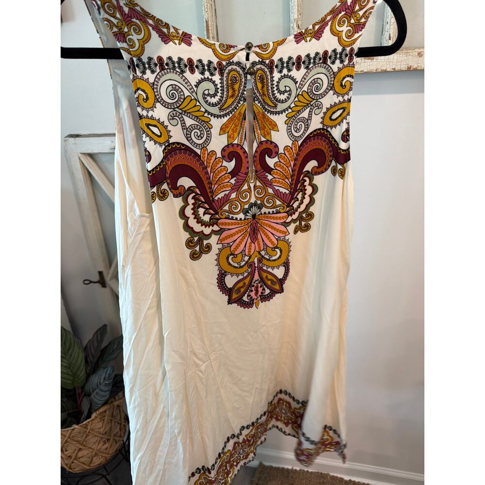 Taylor and Sage XL ivory paisley sleeveless keyhole back mini shift dress - Picture 2 of 4